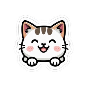 Cute Cat Kiss-Cut Stickers | Adorable Cat Stickers for Laptops, Water Bottles, Journals, Gifts, and Home Decor