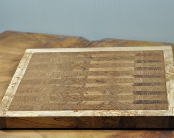 Handmake Oak and spalted maple edge-grain cutting board