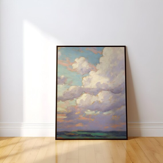 Colorful Clouds Art, Dreamy Impressionist Print | 100% Cotton Canvas Or Matte Paper | Gallery Wrap, Multiple Sizes