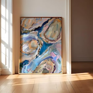 Oyster Delight Painting: Vibrant Coastal Kitchen Wall Art