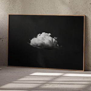 Lámina artística El Velo: Nube melancólica, estilo minimalista - Decoración de pared enmarcada