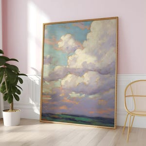 Colorful Clouds Art, Dreamy Impressionist Print | 100% Cotton Canvas Or Matte Paper | Gallery Wrap, Multiple Sizes image 3