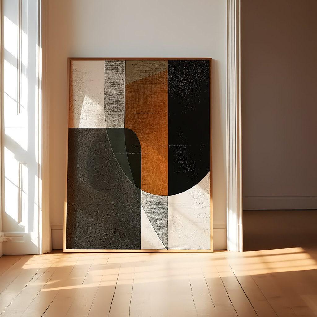 Mid-Century Modern Abstrakte Formen Wandkunst, Boho Geometrische Leinwand Druck, Bunte Dekoration, Wohnzimmer Kunst, Schlafzimmer Kunst, Büro Kunst, Haus Kunst