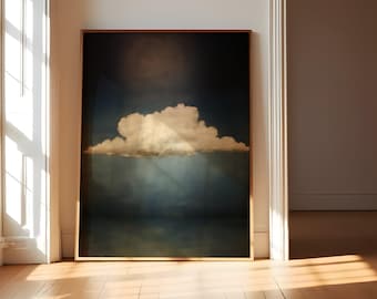 Contemplative Sky Print: Vintage Moody Clouds - Minimalist Wall Decor