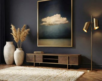 Minimalist Wall Art: Vintage Moody Clouds - Calm, Muted Sky Print