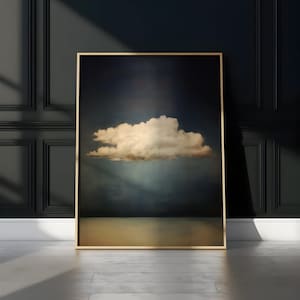 Minimalist Moody Clouds Wall Art - Vintage Style Sky Print