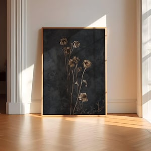 Botanical Wall Art: Dark Vintage Wildflowers - Moody Farmhouse Style