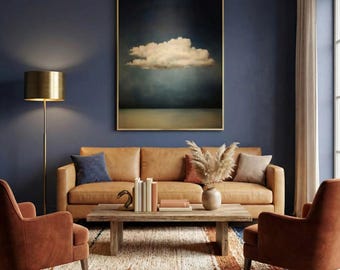 Minimalist Moody Clouds Wall Art - Vintage Style Sky Print