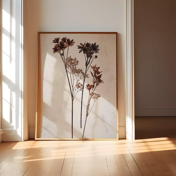 Dark Moody Wall Art, Preserved Floral Print | Museum Paper, Cotton Canvas | Sizes, Any Orientation