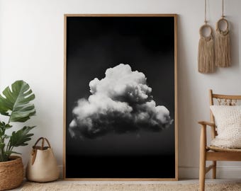 Surreale Schwarze Wolke Leinwand - Dunkle Atmosphärische Wanddekoration