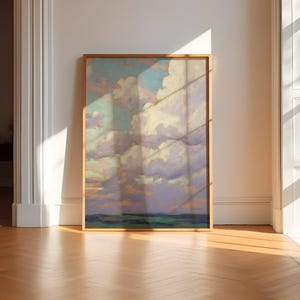 Colorful Clouds Art, Dreamy Impressionist Print | 100% Cotton Canvas Or Matte Paper | Gallery Wrap, Multiple Sizes image 2