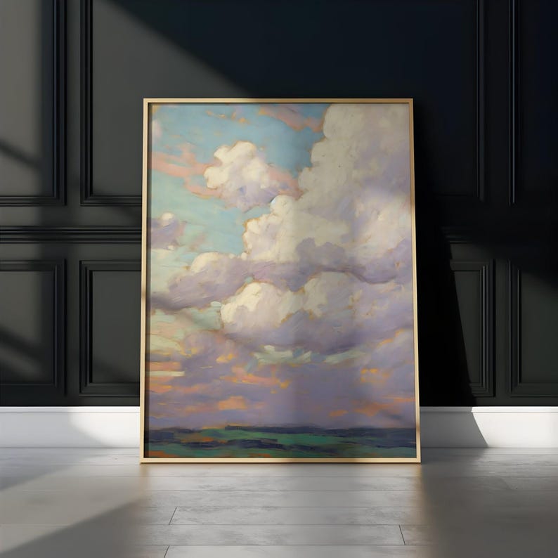 Colorful Clouds Art, Dreamy Impressionist Print | 100% Cotton Canvas Or Matte Paper | Gallery Wrap, Multiple Sizes image 6