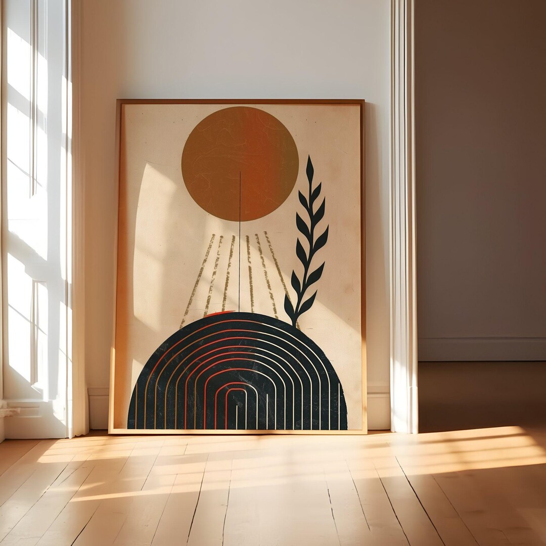 Sunburst Wall Art: Retro Boho Decor (canvas With Wood or Gold Frame) - Etsy