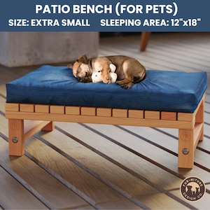 DIY Dog Bed Plans, Woodworking Plans, DIY Patio Bench, Dog Bed Woodwork Plan, Small Fancy Dog Beds, Build Plans, DIY Modern Dog Bed