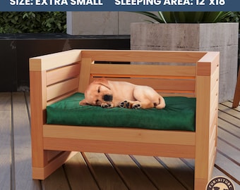 DIY Dog Bed Plans, Woodworking Plans, DIY Patio Bench, Dog Bed Woodwork Plan, Small Fancy Dog Beds, Build Plans, DIY Modern Dog Bed