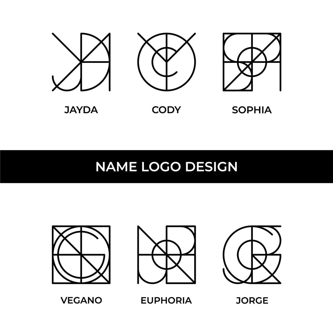 Custom Name Logo Design: Personalized Monogram, Tattoo Art (vector ...