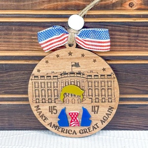 Donald Trump MAGA Daddy’s Home Ornament | Funny 2024 Presidenal Election Christmas Tree Ornament | Gift for Trump Supporter | 45 47 | USA