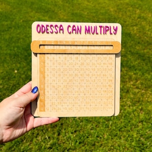 Personalized Wooden Multiplication Chart: Montessori Math Learning Toy