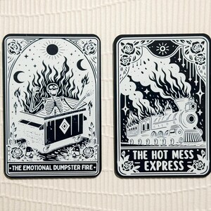 Carta del tarot de Halloween / Decoración de bandeja escalonada de Halloween / Esqueleto divertido / Decoraciones únicas de Halloween l Paquete de cartas del tarot divertidas / Decoración navideña