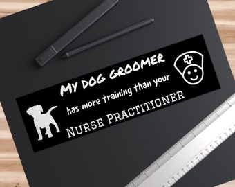 Dog Groomer NP Bumper Sticker - Black