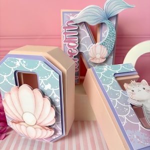 Mermaid 3D Letters /Mermaid Birthday Decorations /Mermaid Party Decorations/Mermaid ONE Birthday /Mermaid TWO Birthday/ Mermaid Party Decor