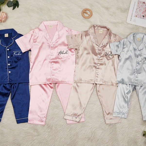 Girls Satin Pajamas Etsy