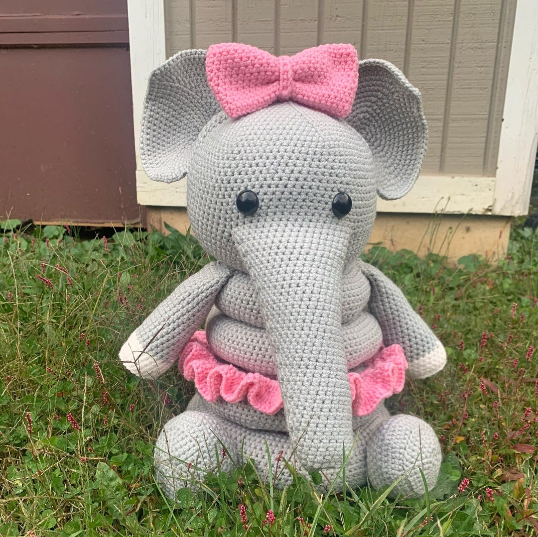 Handmade Crochet Ringstacker - Cute Elephant Stacking Toy