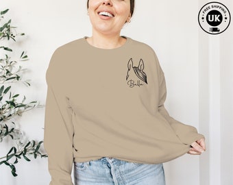 Personalisiertes Pferde-Sweatshirt, benutzerdefinierter Pferdename-Liebhaber-Pullover, Komfort-Farbabgleich Rundhalspullover, Reiter-Cowboy-Pferdeliebhabergeschenke