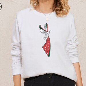 Sweat ras du cou Palestine, carte Palestine pastèque colombe broderie chemise, Palestine unisexe confort adulte tailles XS-4XL, livraison gratuite au Royaume-Uni