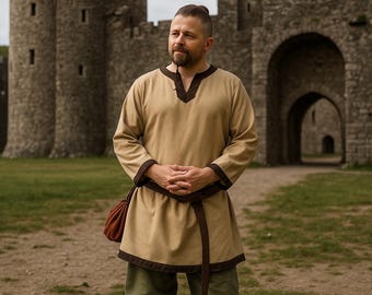 Ren Faire Viking Tunic, Medieval Renaissance Tunic, Historical Festival Tunic, Larp Pirate Cosplay Tunic, Retro Vintage Aesthetic Tunic Mens