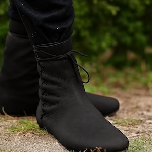 Medeltida vikinga piratstövlar, renässansriddare lajvstövlar, Ren Faire cosplaystövlar, estetiska unisexvuxna skor, vintage snörstövlar