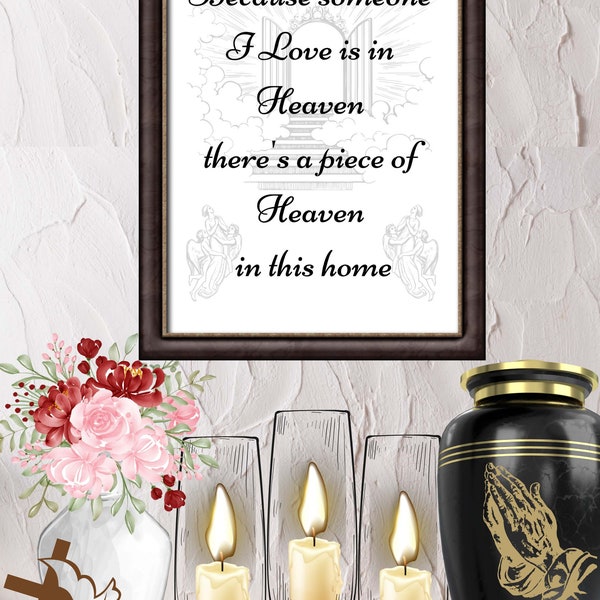 Memorial Loss Shrine Decor, Home Wall Decor For Memorial or Loss Of a Loved One, Beautiful Loved One Loss Quote