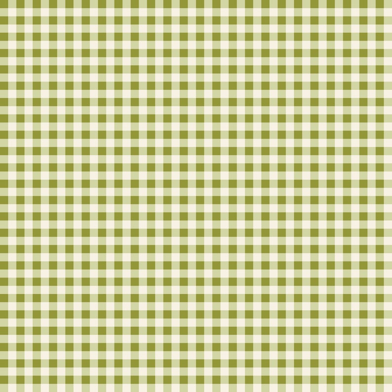 Heritage Gingham Moss Green Gingham Removable Wallpaper Light Green
