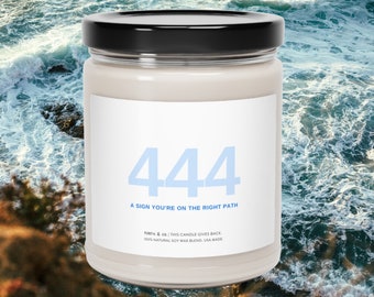 444 Angel Number, This Is Your Sign, Meditation Candle, Spiritual Candle, Wellness Candle, 444, Eco-Friendly Candle,Manifest Gift,Soy Candle