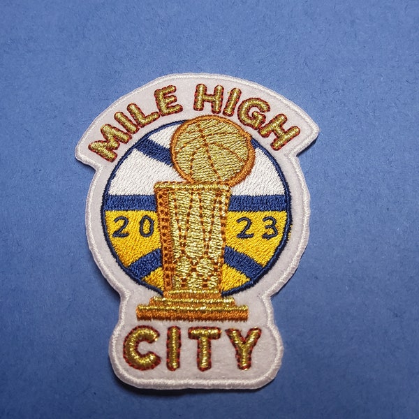 2023 Denver Nuggets NBA Champions Metallic Gold Embroidered Iron-On Patch