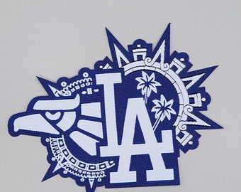 LA Dodgers Mexico Aztec Woven Iron-on Patch 4"