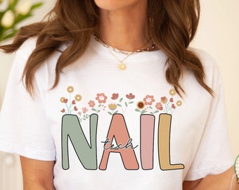 Nail Tech PNG, Nail Technician Floral PNG, Nail Artist Shirt Design, Nail Tech Gift Idea, Beauty Sublimation PNG