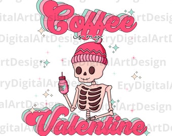 コーヒーは私のバレンタインデー png、バレンタインデー png、面白いバレンタインデー ギフト、バレンタインデー スカル、昇華デザイン、png、愛 png。