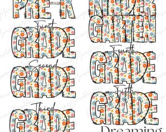 Teacher png bundle, grade level teacher png bundle, pre k kindergarten first second third fifth grade png, back to school teacher designs
