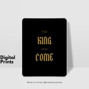 Jesus the King - Christmas Digital Prints - Black and Gold Set of 4