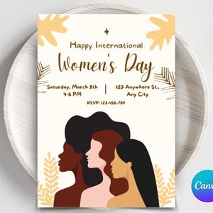 International Women's Day Invitation | Women's History Month | Ladies Brunch Invite | Printable, Digital Invitation