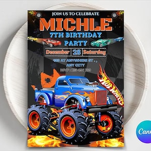Hot Wheels Birthday Invitation: Editable Race Car Template (Digital)