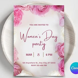 International Women's Day Invitation | Women's History Month | Ladies Brunch Invite | Printable, Digital Invitation