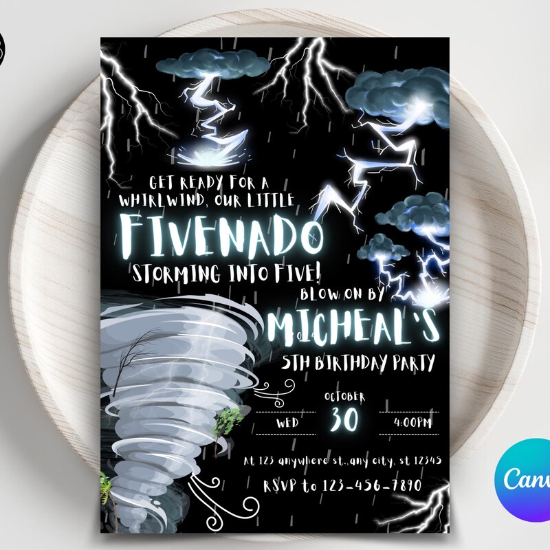 Tornado Birthday Invitation - Etsy
