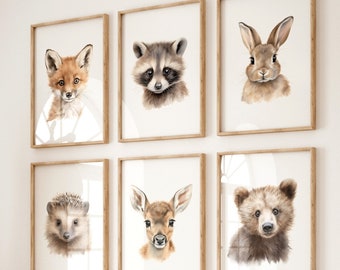 Gender Neutral Nursery Art, Woodland Animals, Boy Nursery Art, Playroom ...