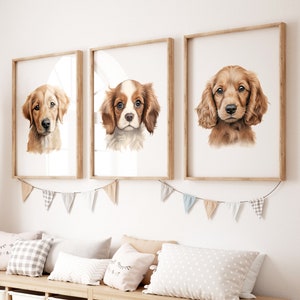 Dog Nursery Wall Art | Set of 3 Prints | Dog Nursery Prints | Digital Print | Puppy Nursery Decor | Kids Room Decor | Puppy Nursery Prints