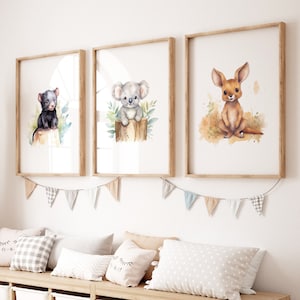 Australian Animal Prints | Set of 3 Prints | Digital Print | Aussie Animals | Australian Nursery Decor | Australian Animal Wall Art