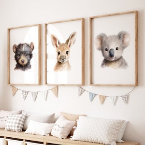 Australian Animal Prints | Set of 3 Prints | Australian Nursery Decor | Australian Nursery Art | Aussie Animal Decor | Digital Prints