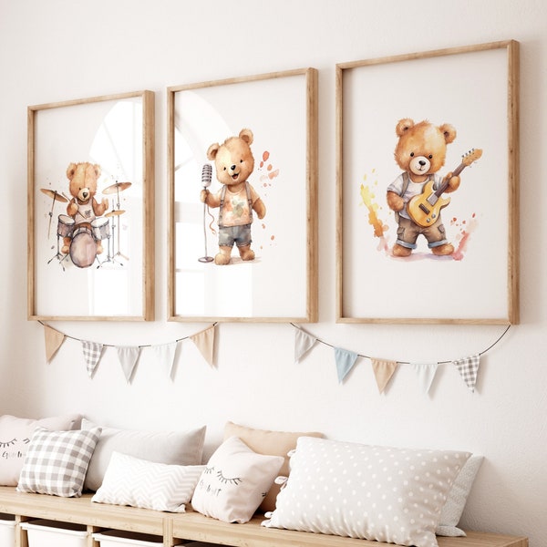 Music Nursery Print | Music Nursery Wall Art | Digital Print | Kids Room Decor | Music Nursery Decor | Nursery Room Decor | Set of 3 Prints