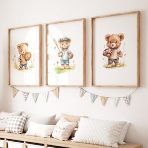Sports Nursery Wall Art | Set of 3 Prints | Digital Print | Boy Wall Art | Sports Nursery Decor | Boy Nursery Decor | Sports Nursery Print